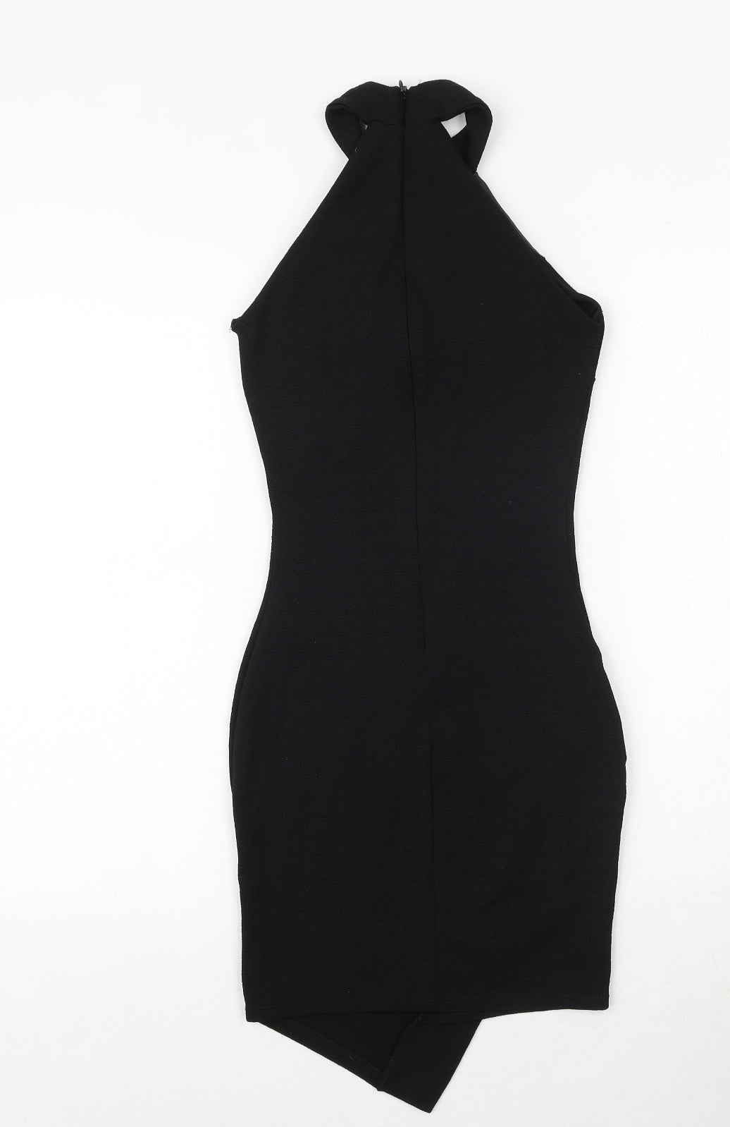 River Island Womens Black Polyester Bodycon Size 6 Halter Zip