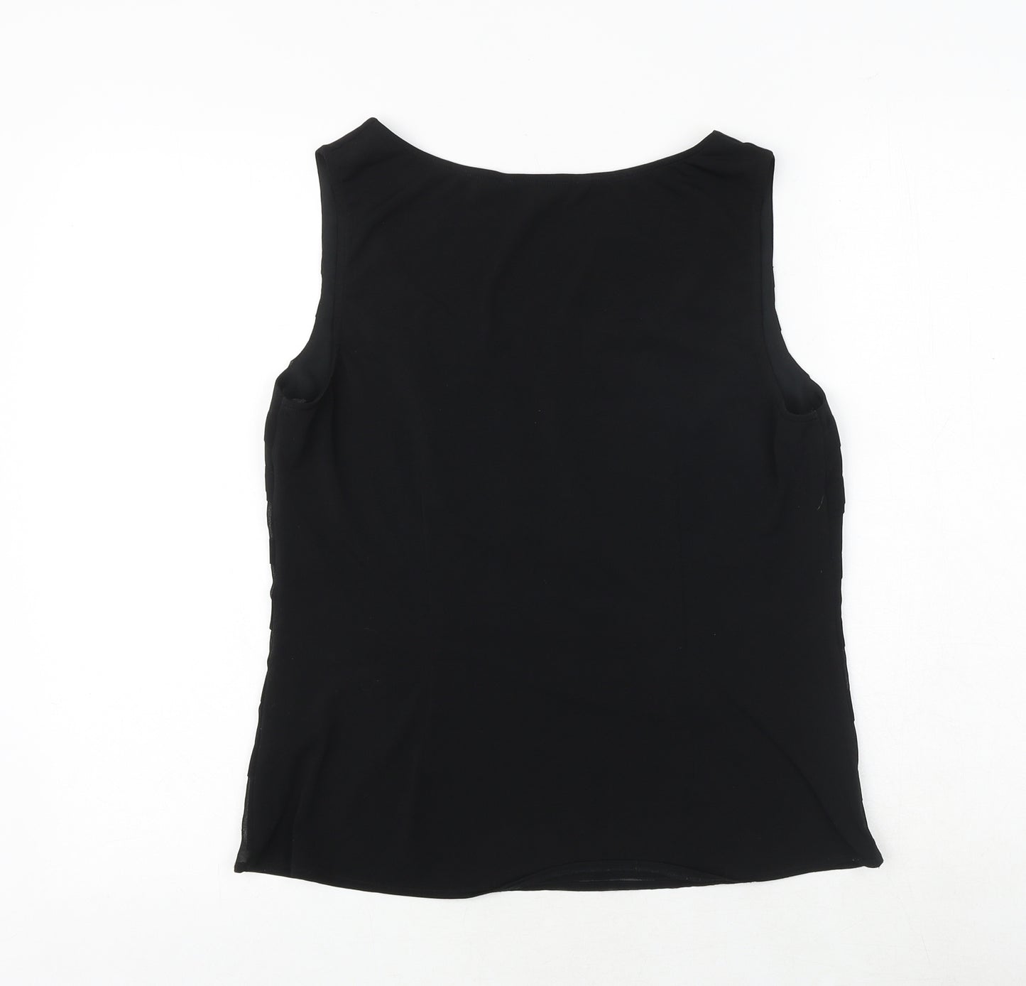 Coast Womens Black Polyester Basic Tank Size 10 Round Neck