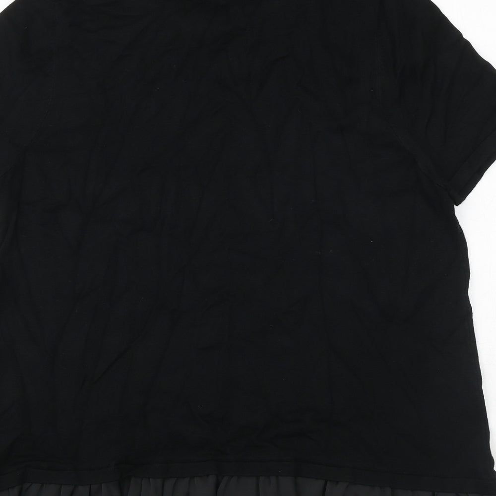 Marks and Spencer Womens Black Viscose Basic Blouse Size 20 Collared