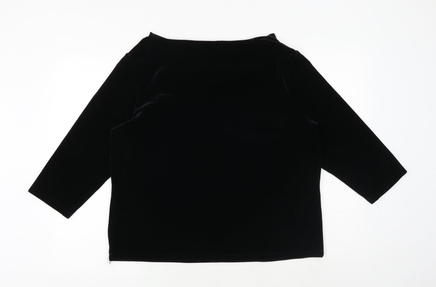 Marks and Spencer Womens Black Polyester Basic Blouse Size 20 Cowl Neck