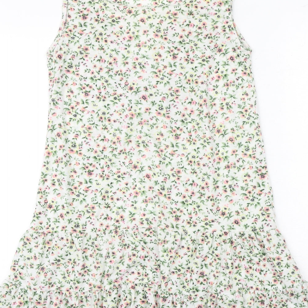 Warehouse Womens Multicoloured Floral Viscose A-Line Size 12 Scoop Neck Pullover