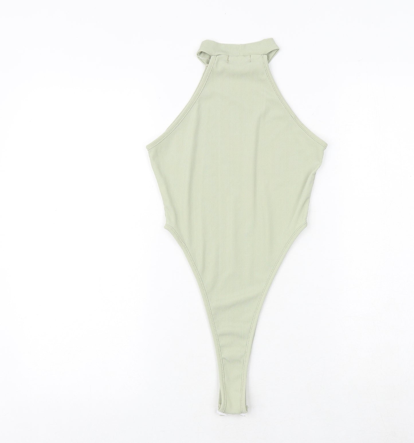 PRETTYLITTLETHING Womens Green Polyester Bodysuit One-Piece Size 8 Snap