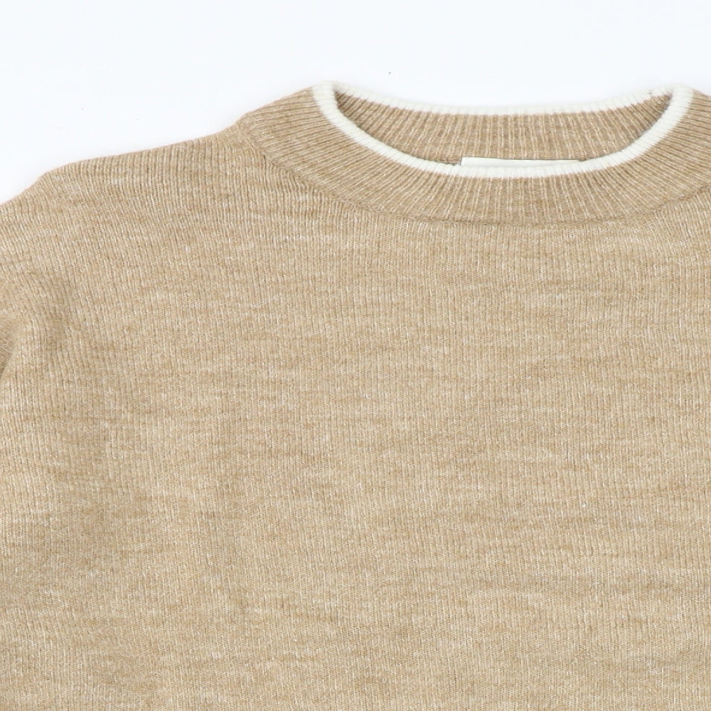 H&M Womens Brown Round Neck Acrylic Pullover Jumper Size S