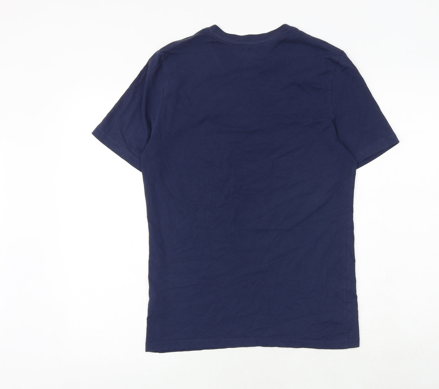 Marks and Spencer Mens Blue Cotton T-Shirt Size S Crew Neck