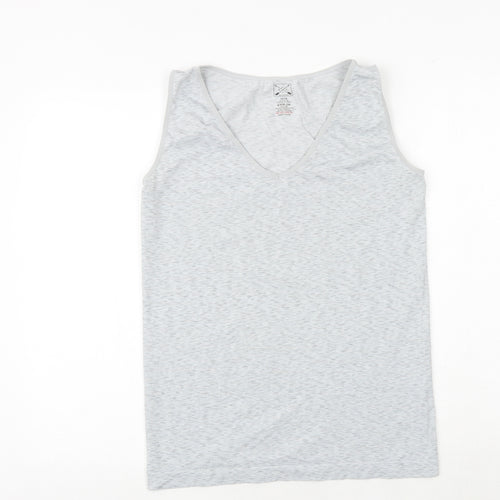 Blu Apparel Womens Grey Polyester Basic Tank Size 16 V-Neck