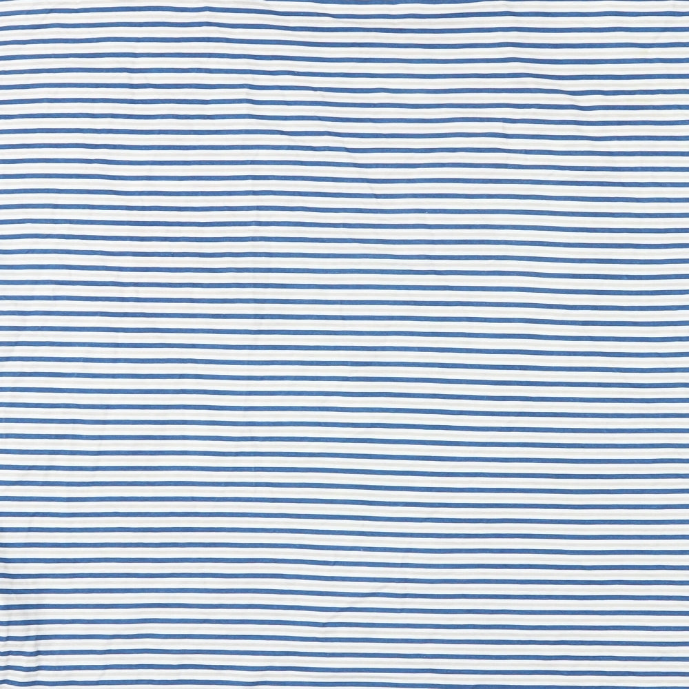Olsen Womens Blue Striped Cotton Basic T-Shirt Size 12 Round Neck