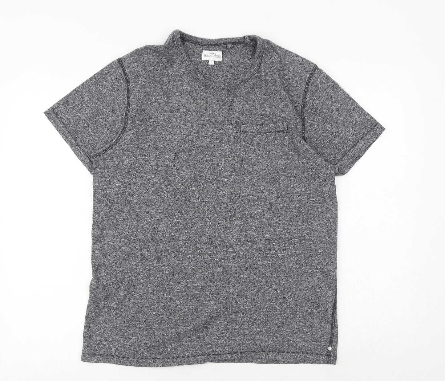NEXT Mens Grey Cotton T-Shirt Size M Crew Neck