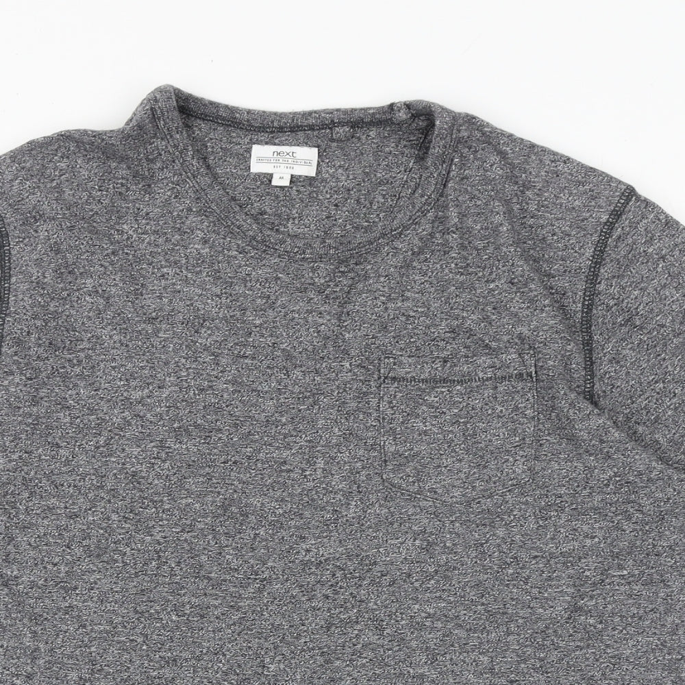 NEXT Mens Grey Cotton T-Shirt Size M Crew Neck