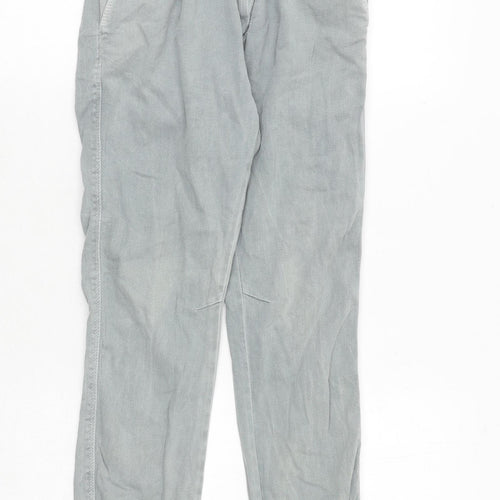 Zara Girls Blue Cotton Straight Jeans Size 9 Years Regular Zip