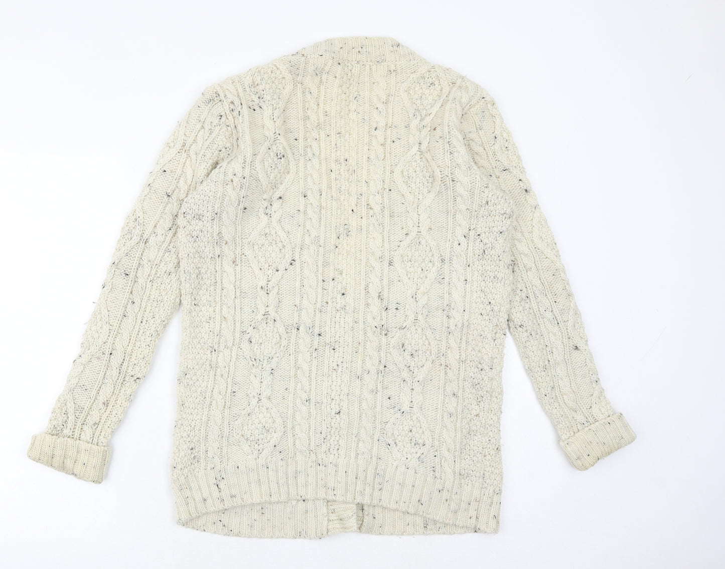 Topshop Womens Beige V-Neck Wool Cardigan Jumper Size 10