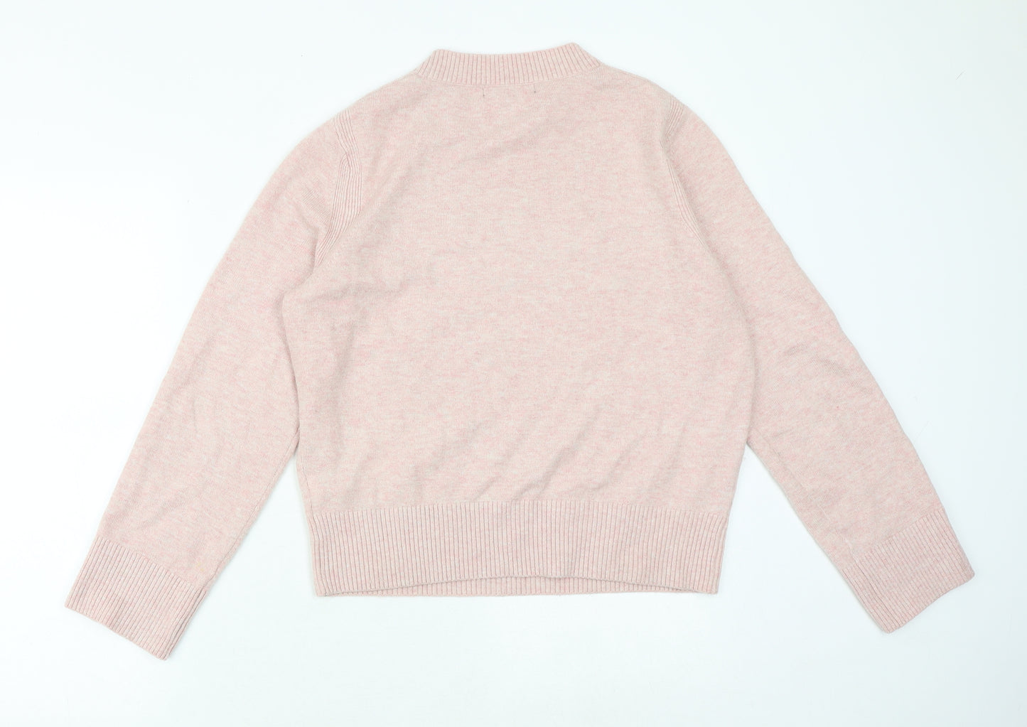 Marks and Spencer Womens Pink Round Neck Polyester Pullover Jumper Size M - Wonder