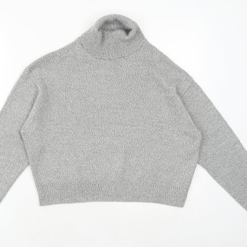 H&M Womens Grey High Neck Acrylic Pullover Jumper Size XS