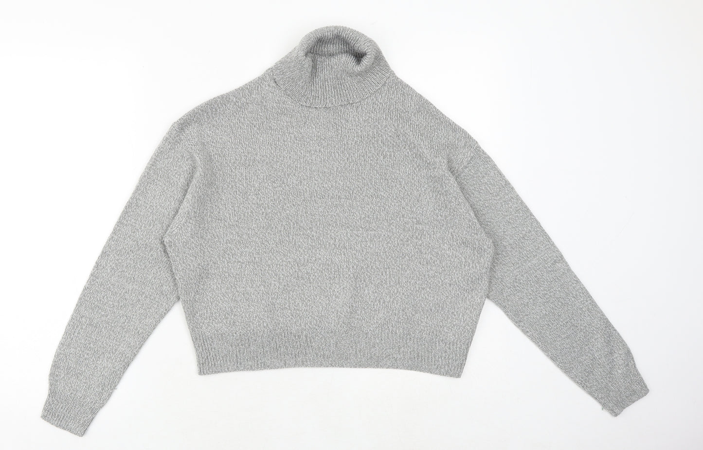 H&M Womens Grey High Neck Acrylic Pullover Jumper Size XS