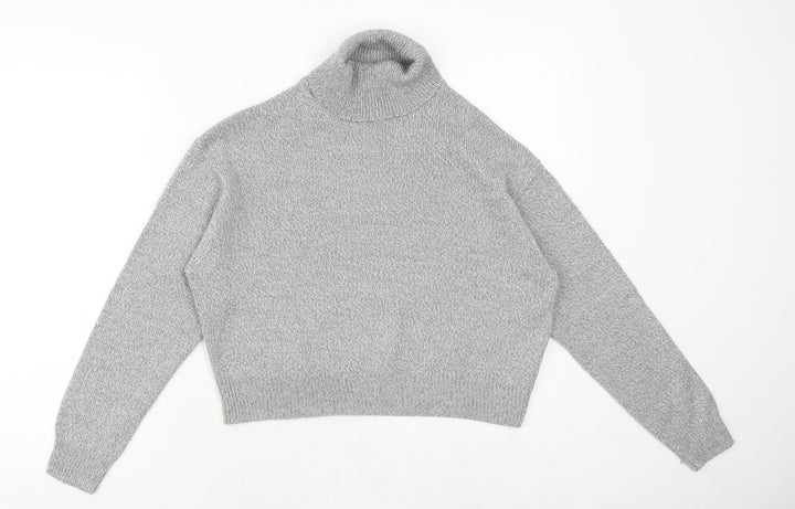H&M Womens Grey High Neck Acrylic Pullover Jumper Size XS
