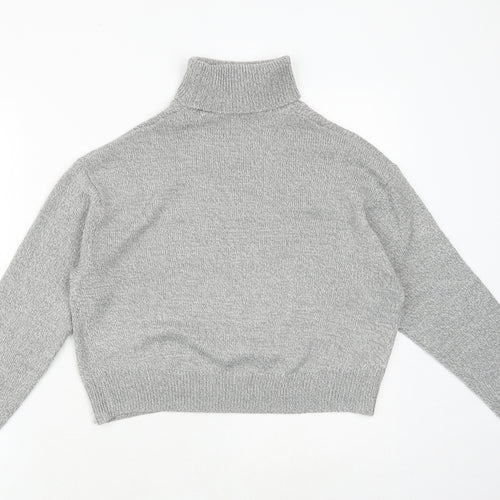 H&M Womens Grey High Neck Acrylic Pullover Jumper Size XS