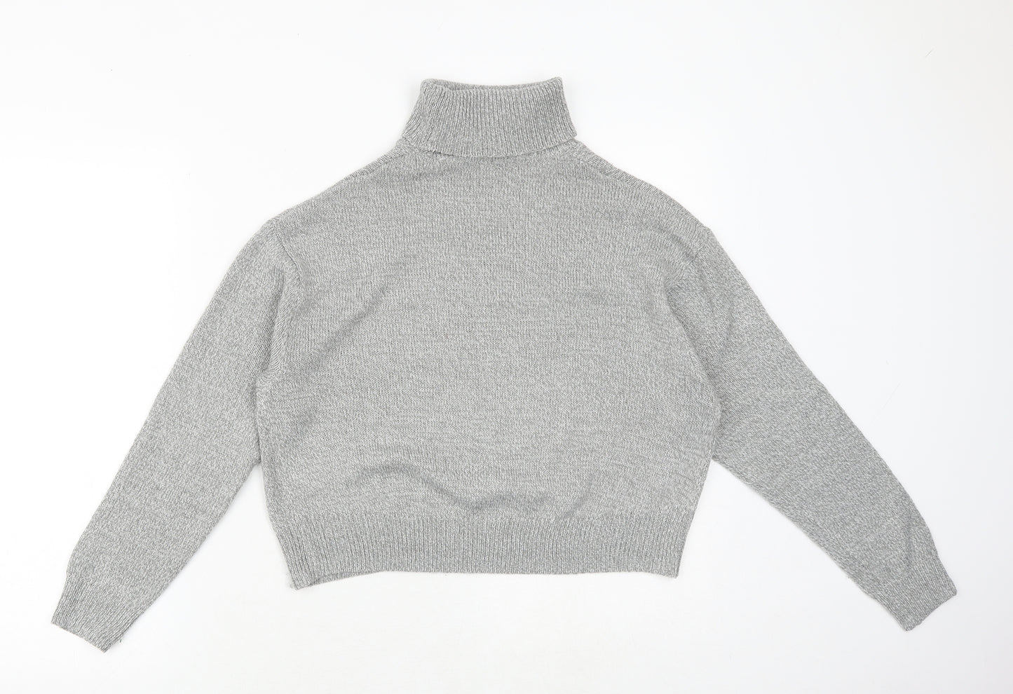 H&M Womens Grey High Neck Acrylic Pullover Jumper Size XS