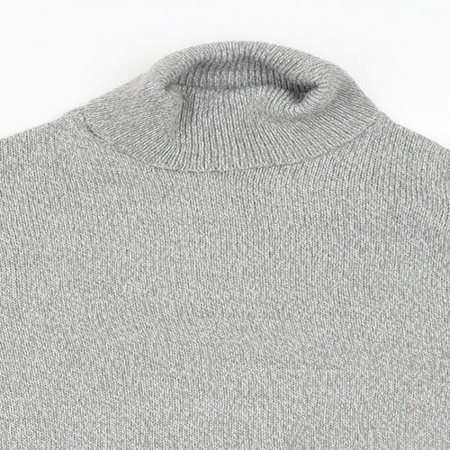 H&M Womens Grey High Neck Acrylic Pullover Jumper Size XS