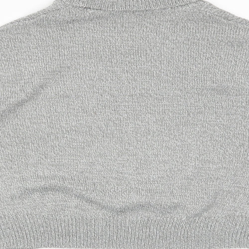 H&M Womens Grey High Neck Acrylic Pullover Jumper Size XS