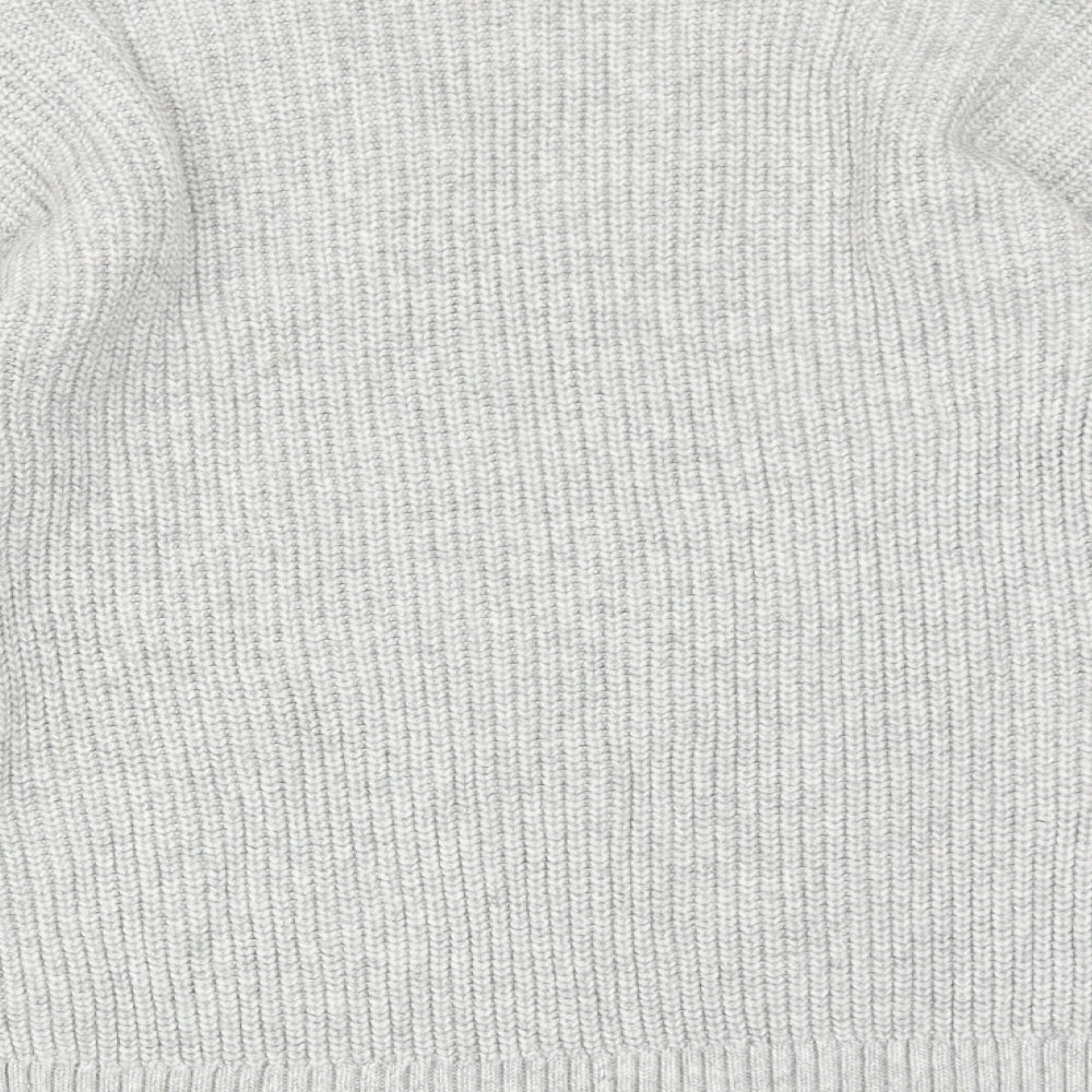 Marks and Spencer Womens Grey V-Neck Polyester Pullover Jumper Size XS