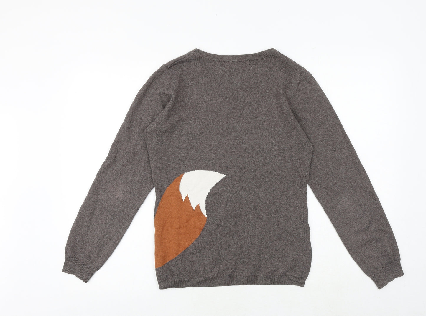 Sugarhill Womens Brown Round Neck Polyester Pullover Jumper Size L - Fox