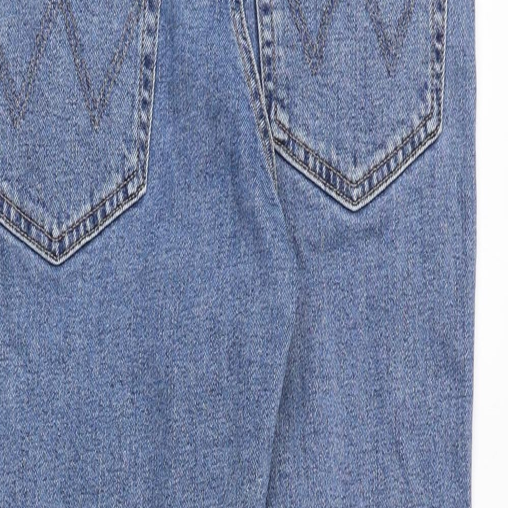 Wrangler Mens Blue Cotton Straight Jeans Size 32 in Regular Zip