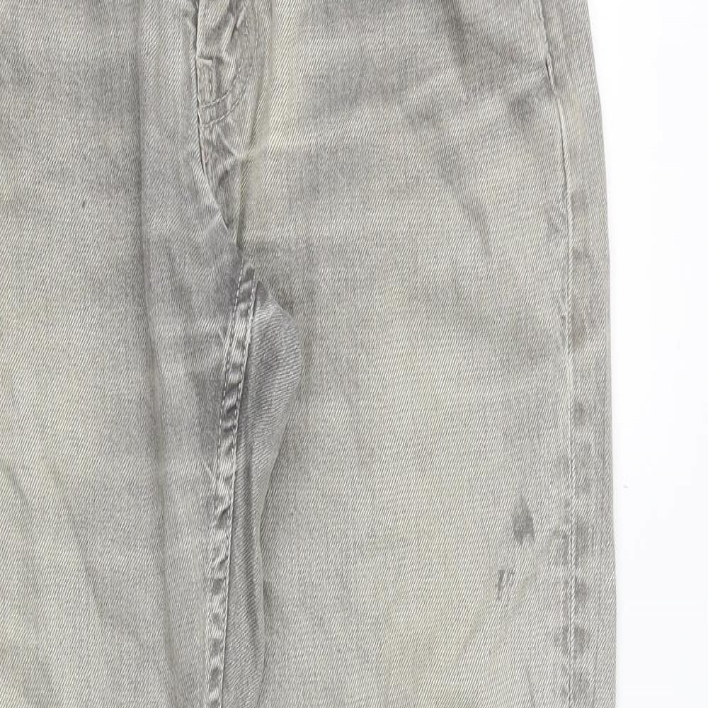 Levi's Mens Grey Cotton Straight Jeans Size 31 in Regular Zip