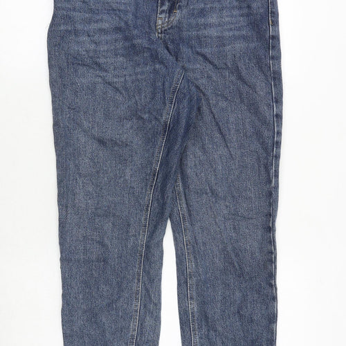 Topshop Womens Blue Cotton Skinny Jeans Size 30 in Extra-Slim Zip