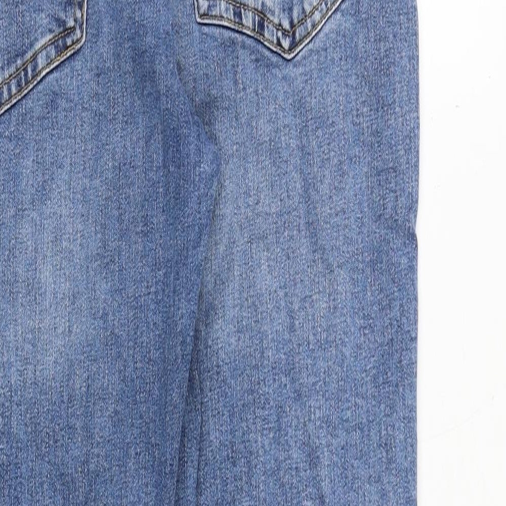 H&M Boys Blue Cotton Tapered Jeans Size 13-14 Years Regular Zip