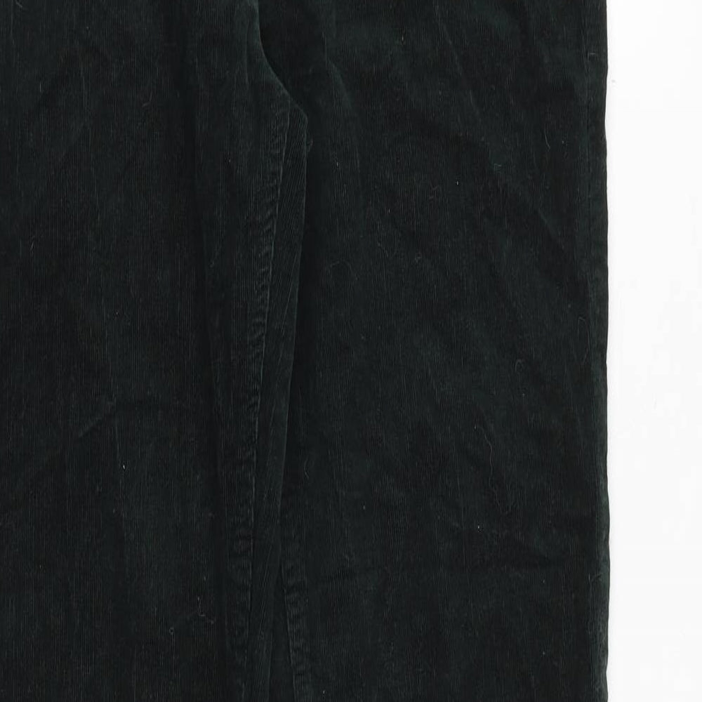 Marks and Spencer Womens Green Polyester Trousers Size 32 in Regular Zip