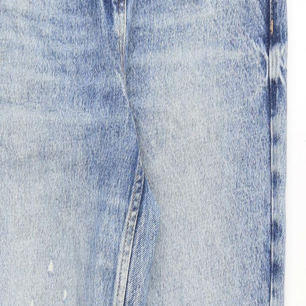 NEXT Womens Blue Cotton Straight Jeans Size 8 Regular Zip