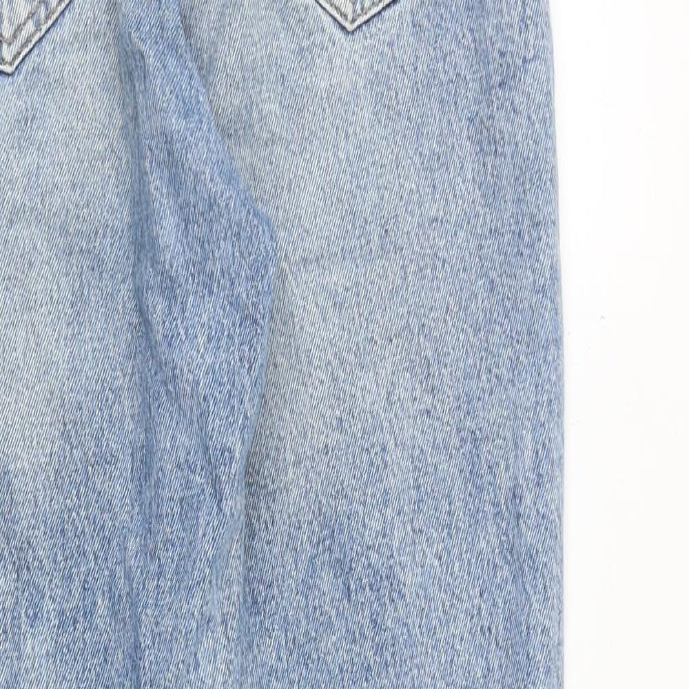NEXT Womens Blue Cotton Straight Jeans Size 8 Regular Zip