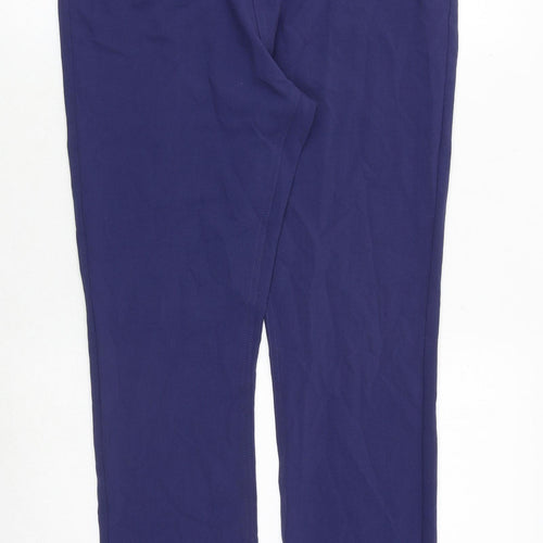 Marks and Spencer Womens Black Polyester Trousers Size 14 Regular Zip