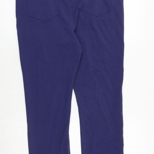 Marks and Spencer Womens Black Polyester Trousers Size 14 Regular Zip