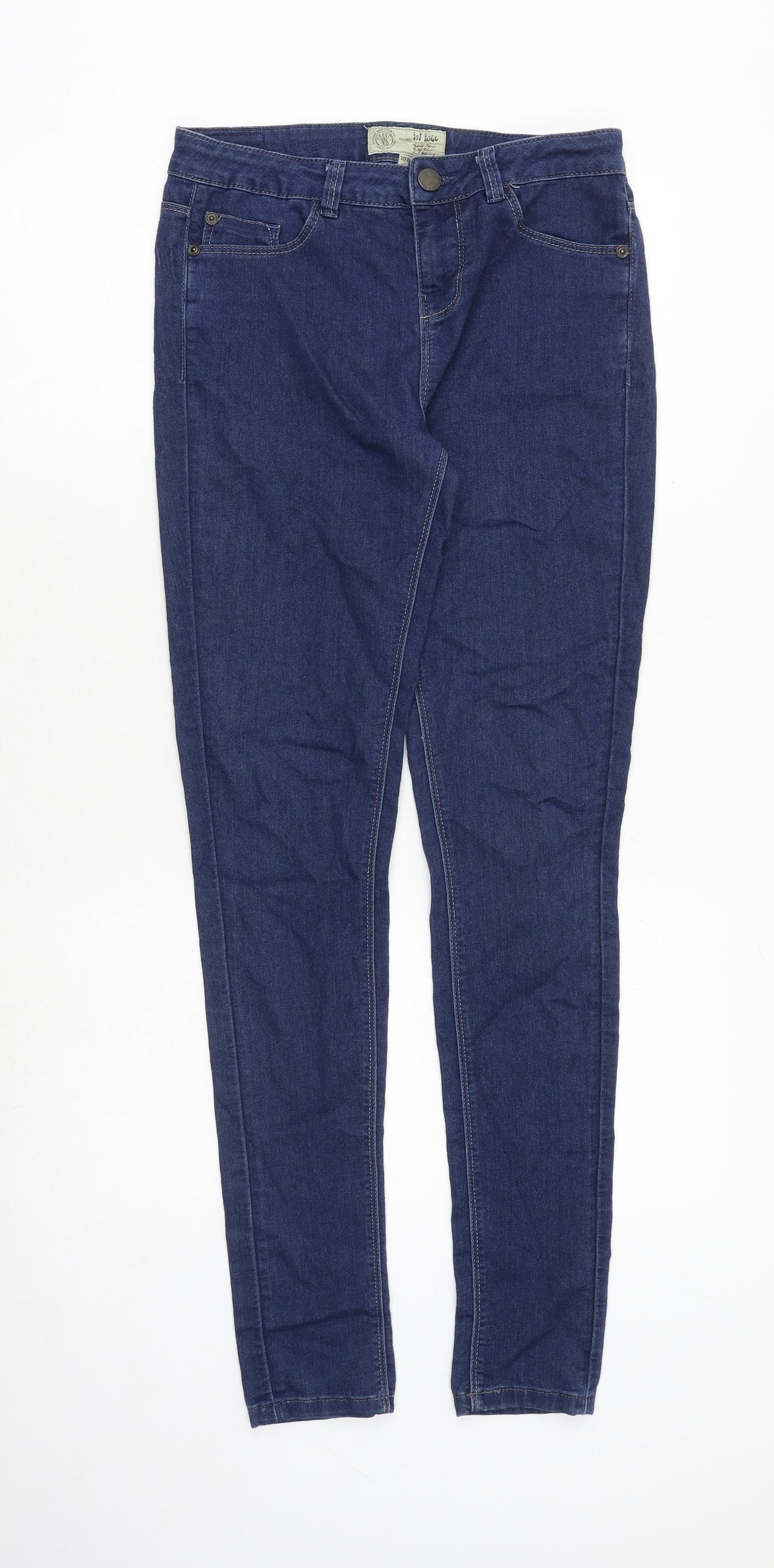 Fat Face Womens Blue Polyester Skinny Jeans Size 10 Regular Zip