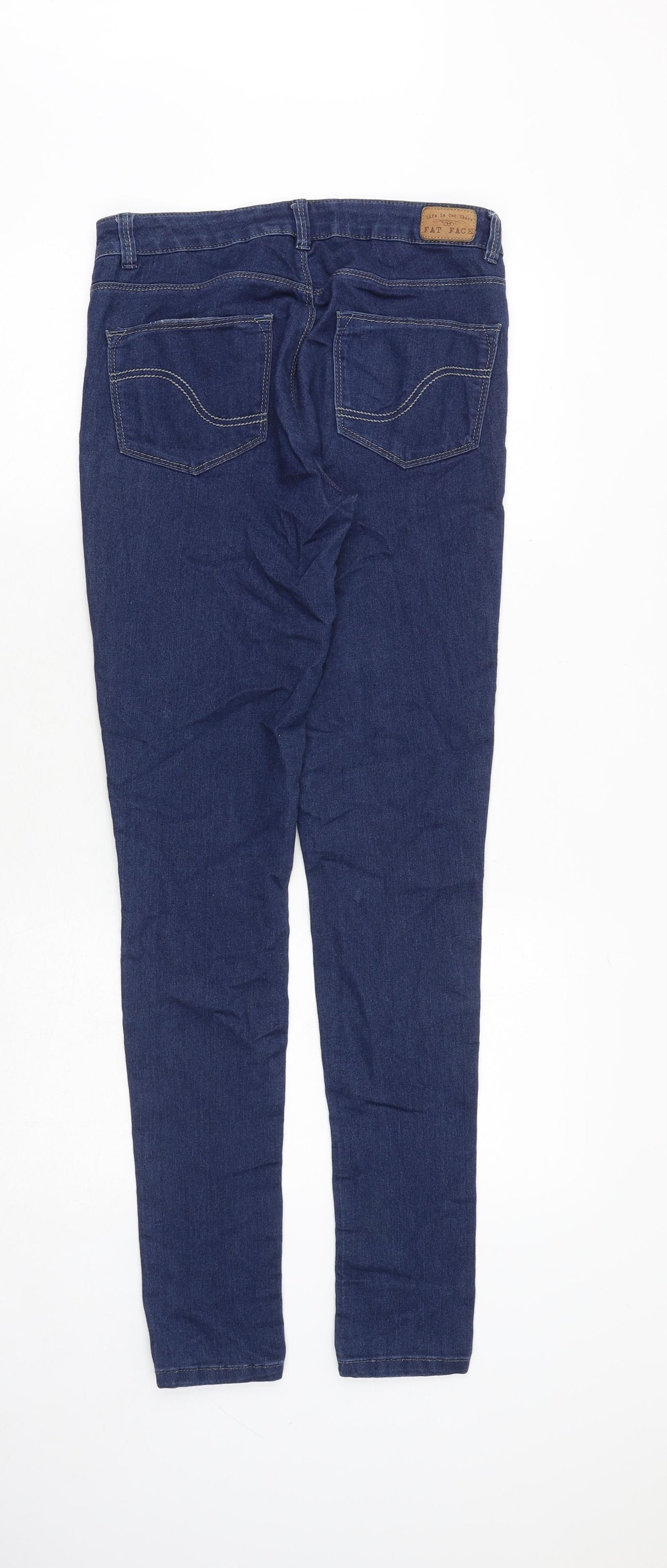 Fat Face Womens Blue Polyester Skinny Jeans Size 10 Regular Zip