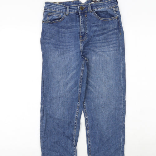 SoulCal&Co Womens Blue Cotton Straight Jeans Size 10 Regular Zip