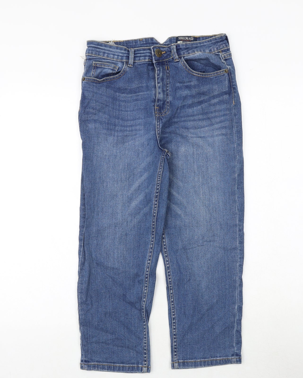 SoulCal&Co Womens Blue Cotton Straight Jeans Size 10 Regular Zip