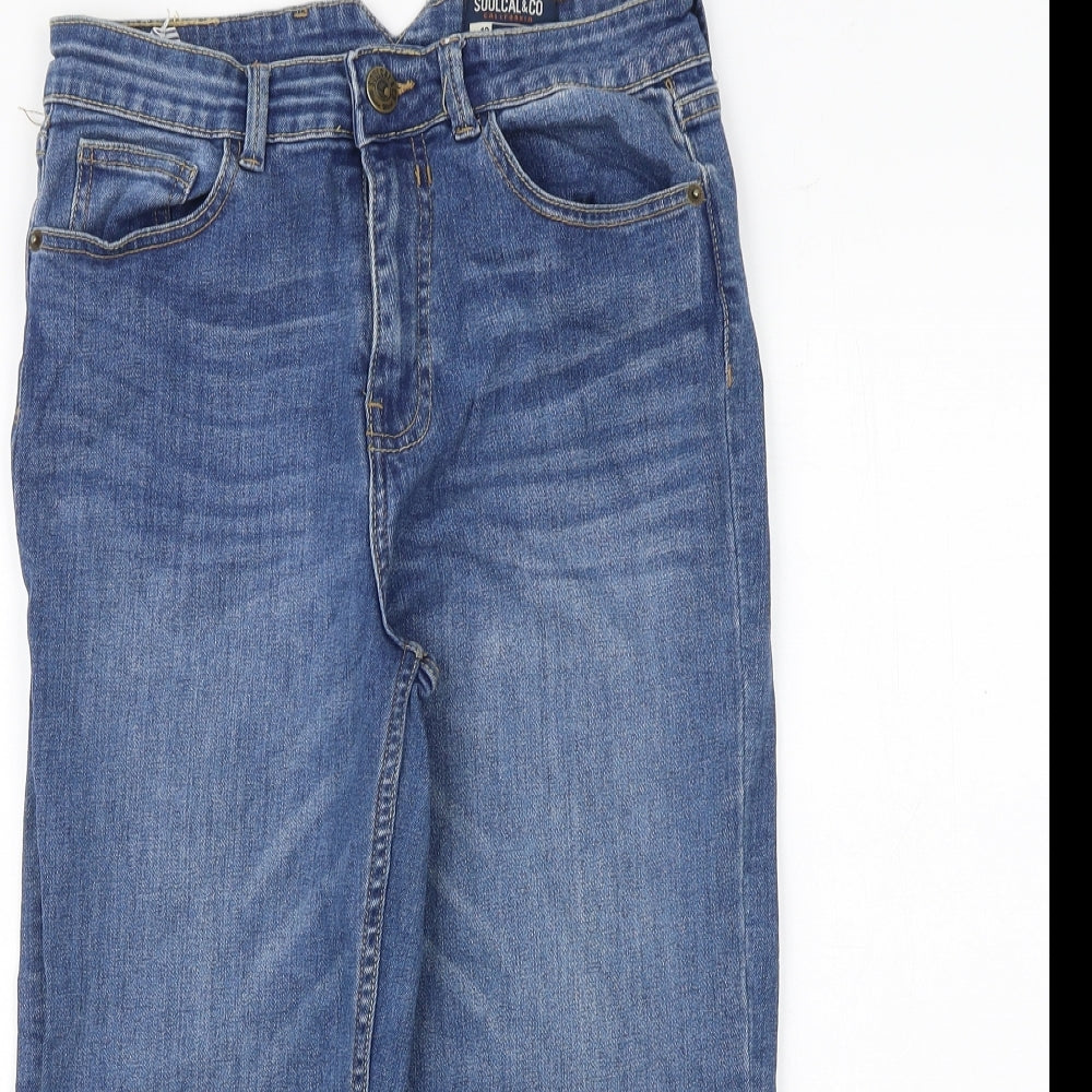 SoulCal&Co Womens Blue Cotton Straight Jeans Size 10 Regular Zip