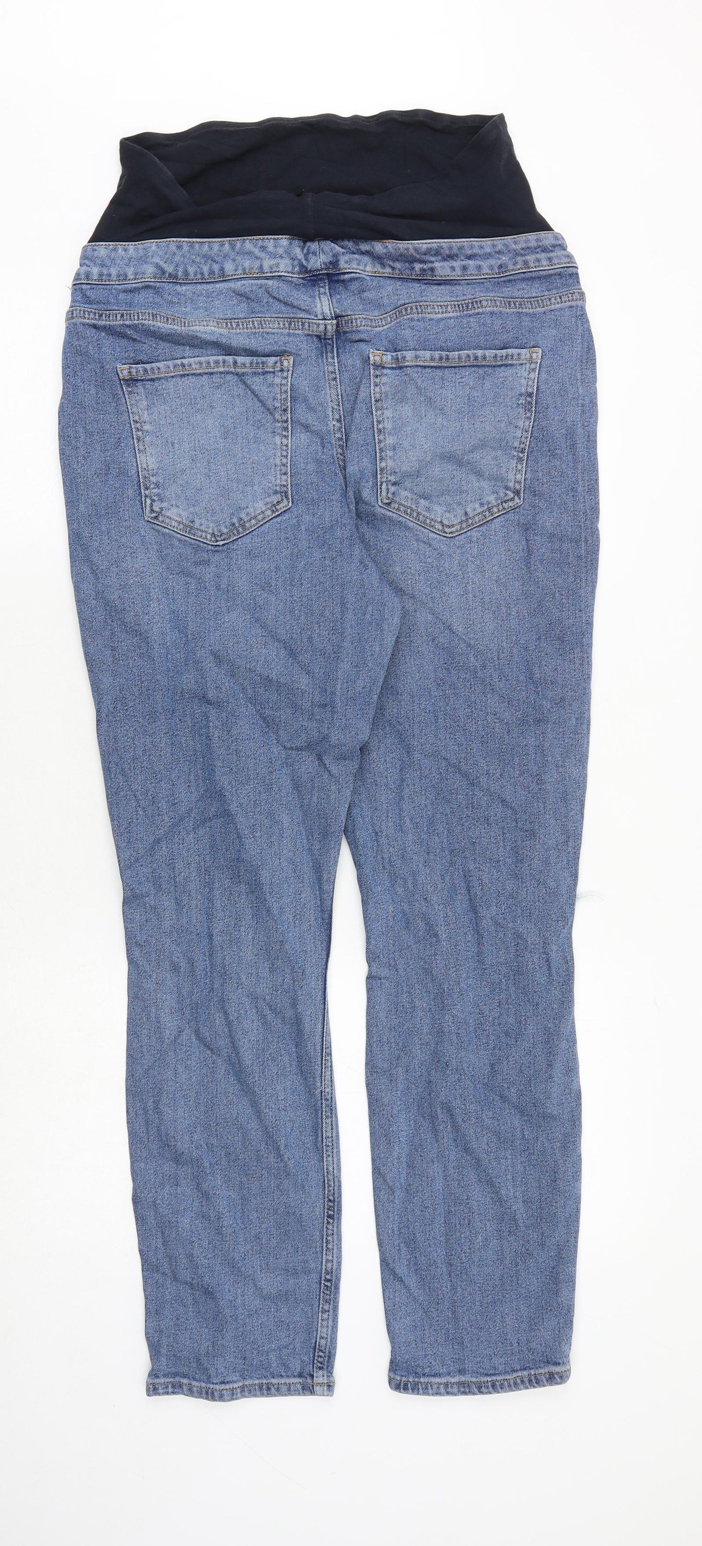 New Look Womens Blue Cotton Skinny Jeans Size 14 Extra-Slim Zip