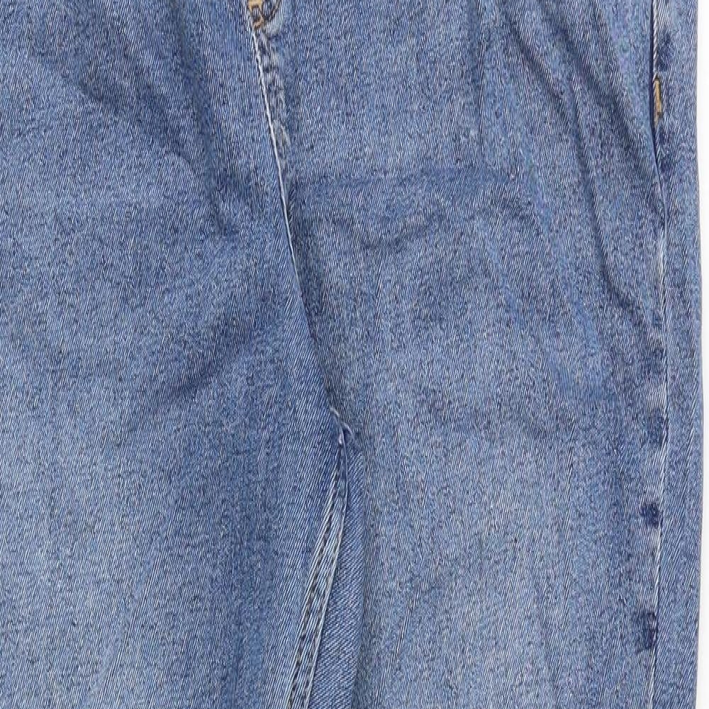 New Look Womens Blue Cotton Skinny Jeans Size 14 Extra-Slim Zip