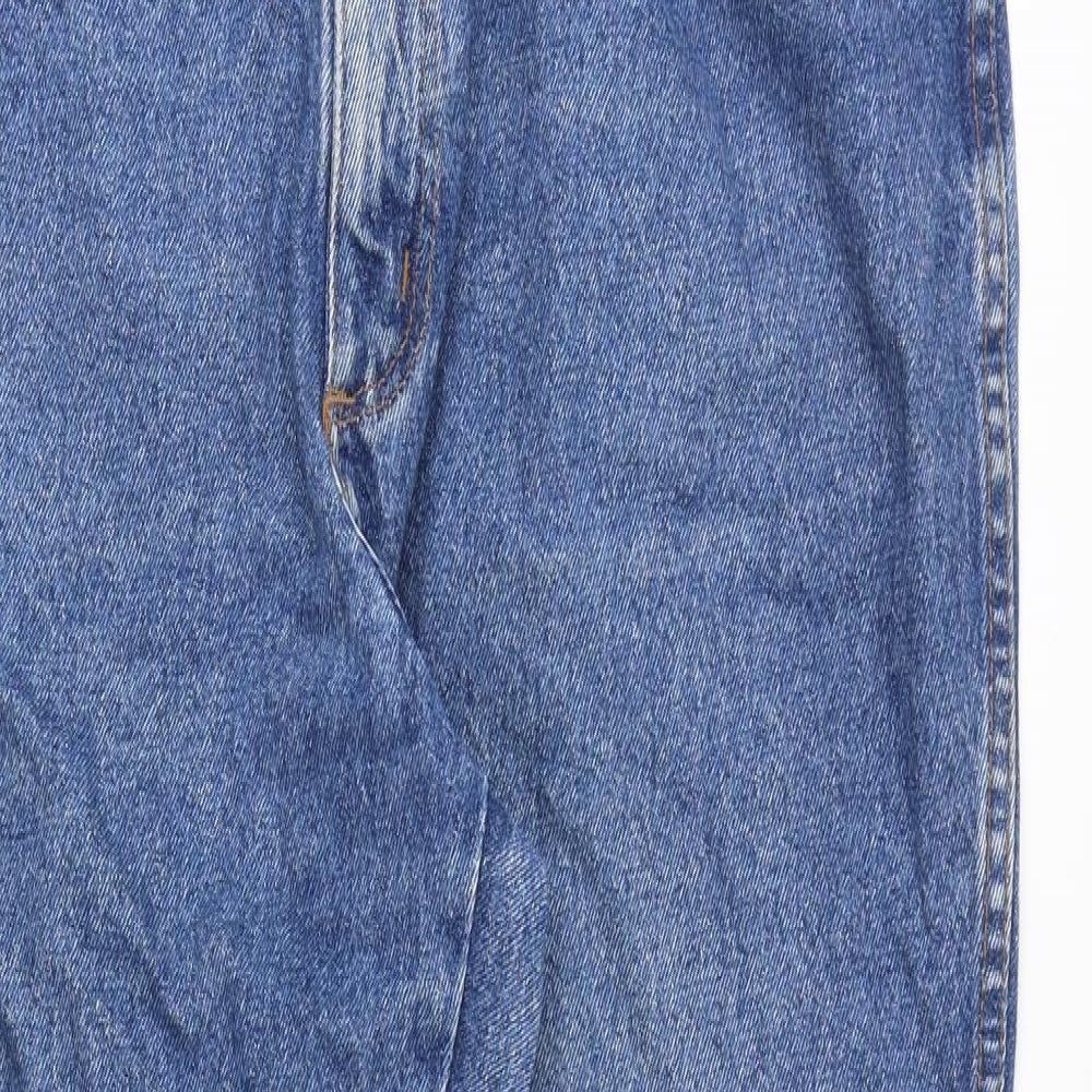 Wrangler Mens Blue Cotton Straight Jeans Size 40 in Regular Zip