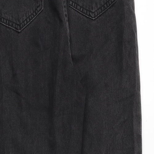 H&M Womens Grey Cotton Tapered Jeans Size 6 Regular Zip