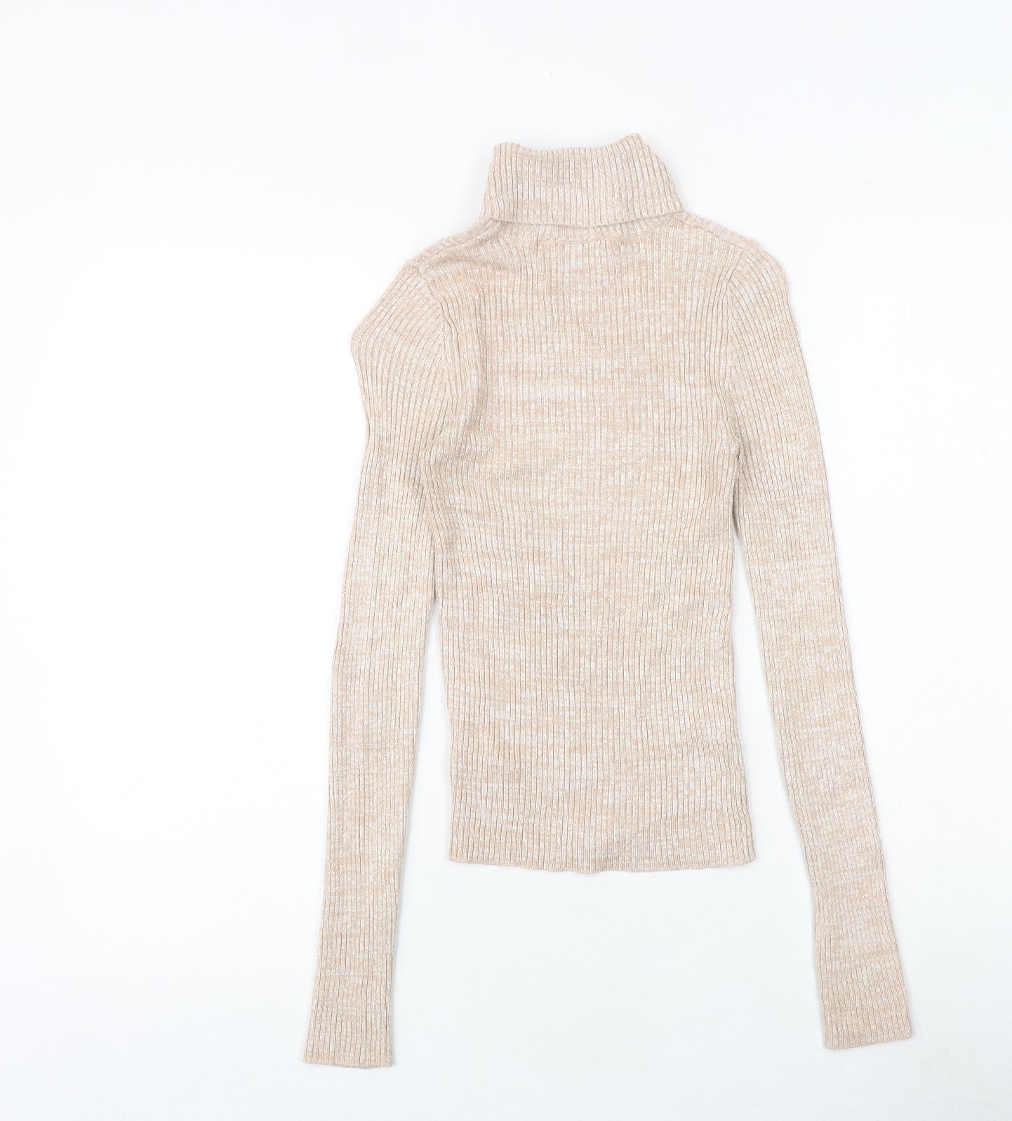 Miss Selfridge Womens Beige Roll Neck Viscose Pullover Jumper Size 4
