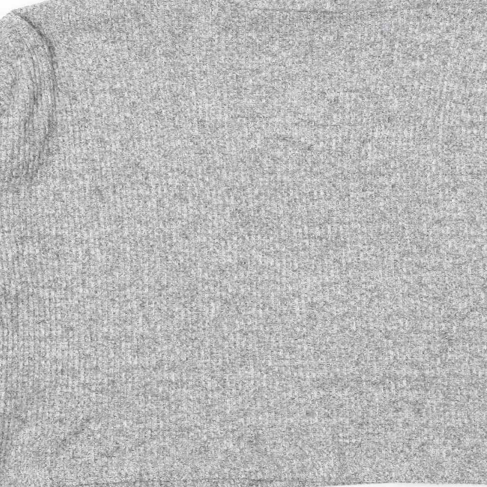 New Look Womens Grey High Neck Viscose Pullover Jumper Size S