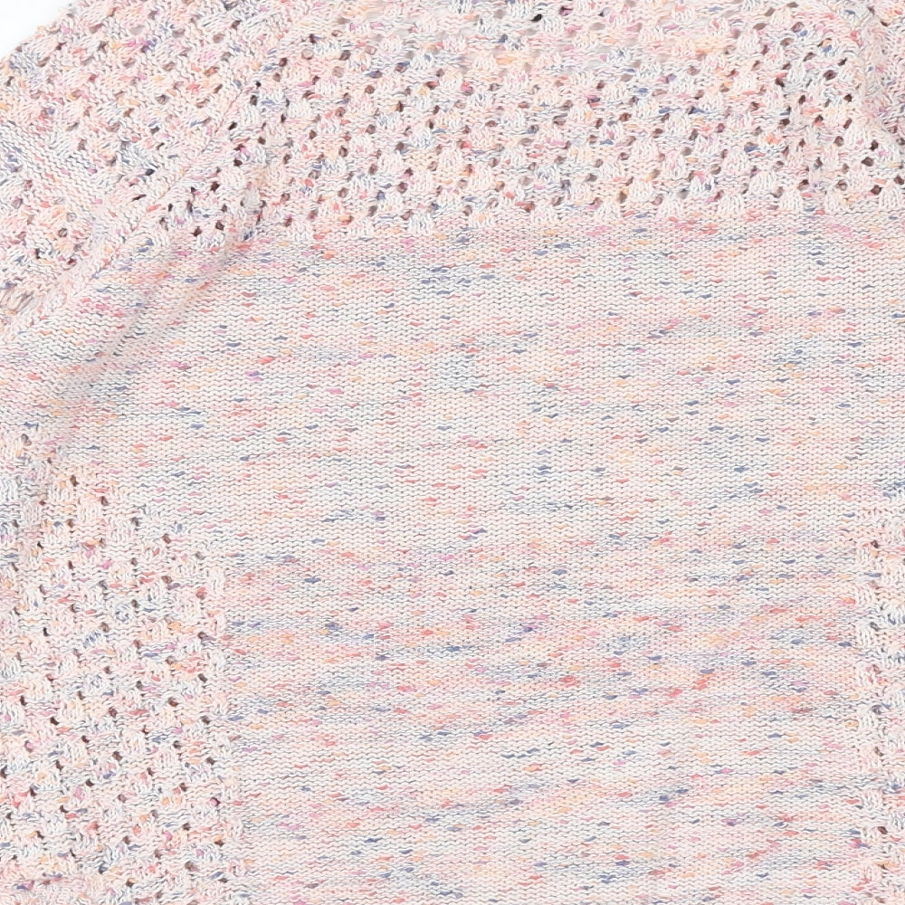 Marks and Spencer Womens Pink Boat Neck Cotton Pullover Jumper Size 12