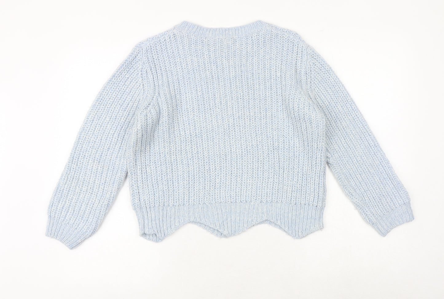 New Look Girls Blue Round Neck Acrylic Pullover Jumper Size 12-13 Years Pullover