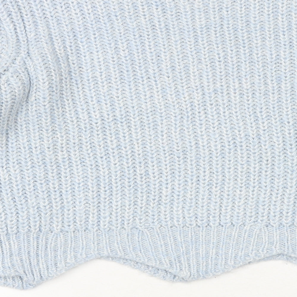 New Look Girls Blue Round Neck Acrylic Pullover Jumper Size 12-13 Years Pullover
