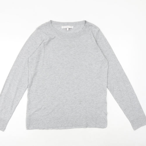 NEXT Womens Grey Round Neck Polyester Pullover Jumper Size 10