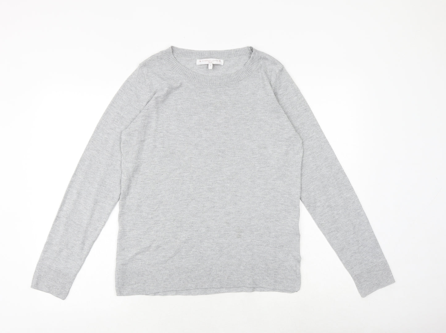 NEXT Womens Grey Round Neck Polyester Pullover Jumper Size 10