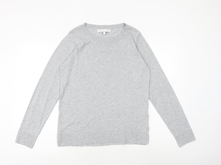 NEXT Womens Grey Round Neck Polyester Pullover Jumper Size 10